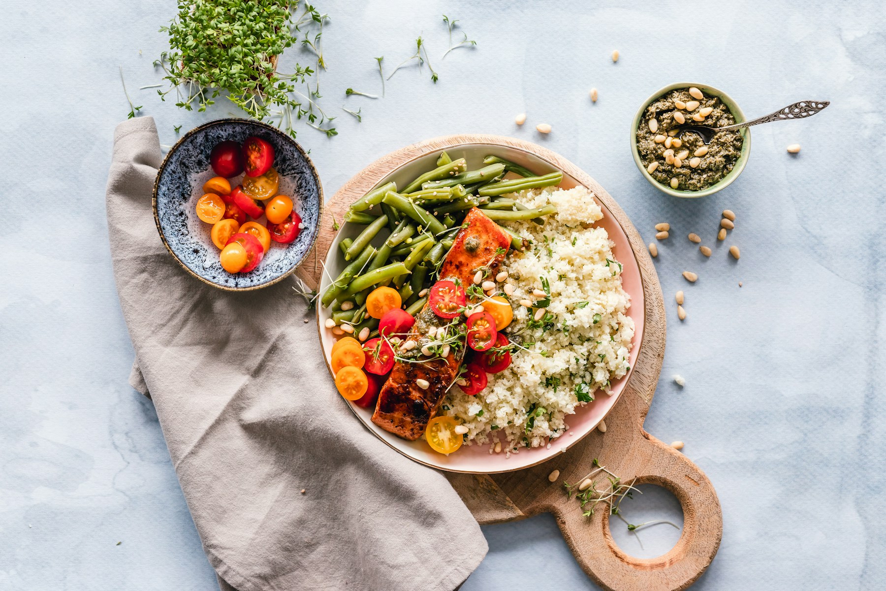 Frisch angerichtetes Essen